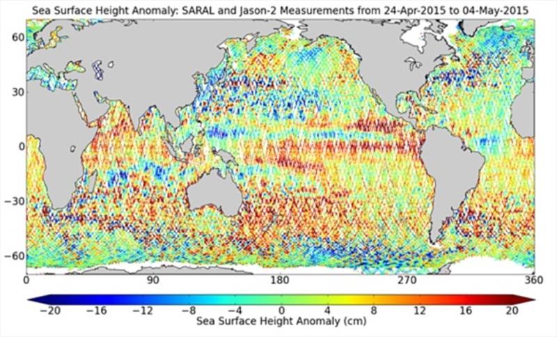 Sea surface height anomaly - photo © Tidetech Marine Data