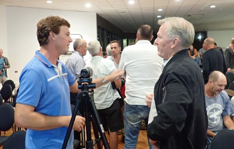 Sailing Manager Thor Schoenhoff explaining the finer points at the communications briefing photo copyright Bernie Kaaks taken at 