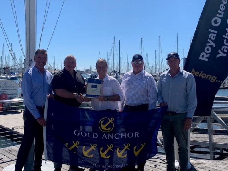 L to R: John Hogan, Director MIA; Trenton Gay, Directors MIA; Barry Cuneo, Commodore RQYS; Shawn Ket, General Manager RQYS; Glen Scott, Marina Manager RQYS photo copyright Marina Industries Association taken at Royal Queensland Yacht Squadron