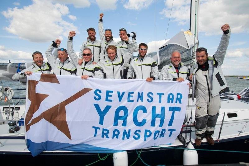 Teams celebrate the finish of one of the toughest, and for many longest offshore races, which for all is a real personal achievement photo copyright Patrick Eden / RORC taken at Royal Ocean Racing Club