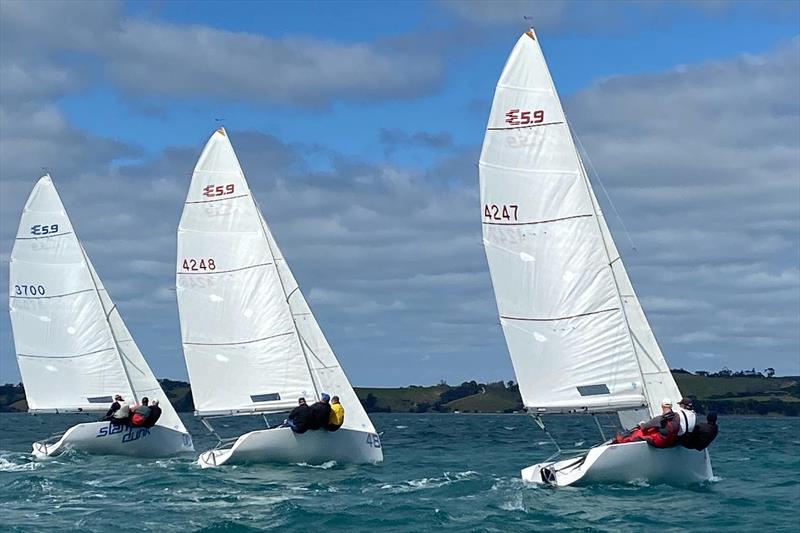 R&R leads Smack and Slam Dunk at 2020 Nationals photo copyright Elliott 5.9 Class Owners Association taken at 