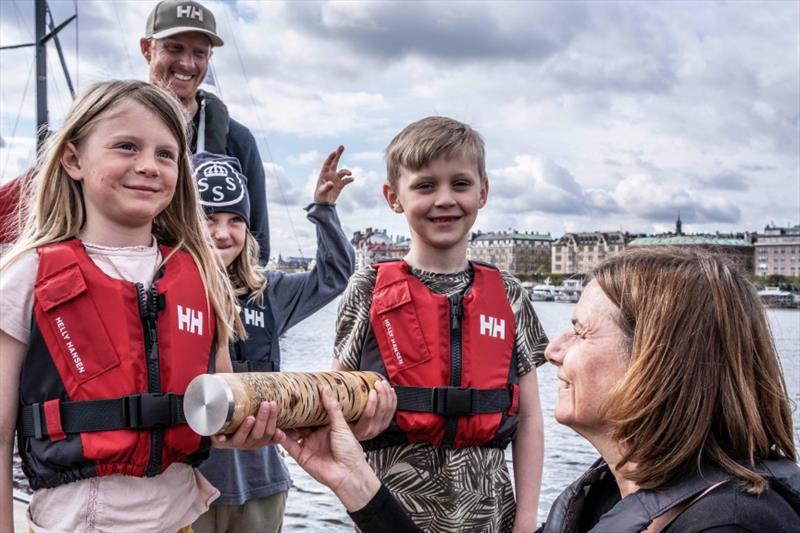 Lövin passed the Relay4Nature baton to a group of young sailors  photo copyright The Ocean Race taken at 