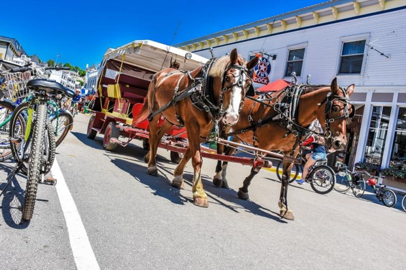 Horse-drawn carriages - Mackinac Island 2019 - photo © Chicago Yacht Club 2019
