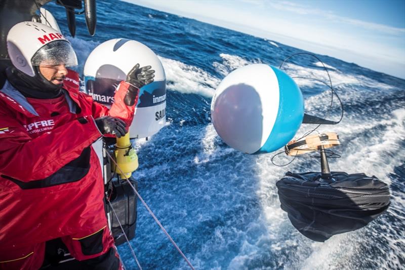 Drifter buoy deployment during The Ocean Race. - photo © Ugo Fonolla