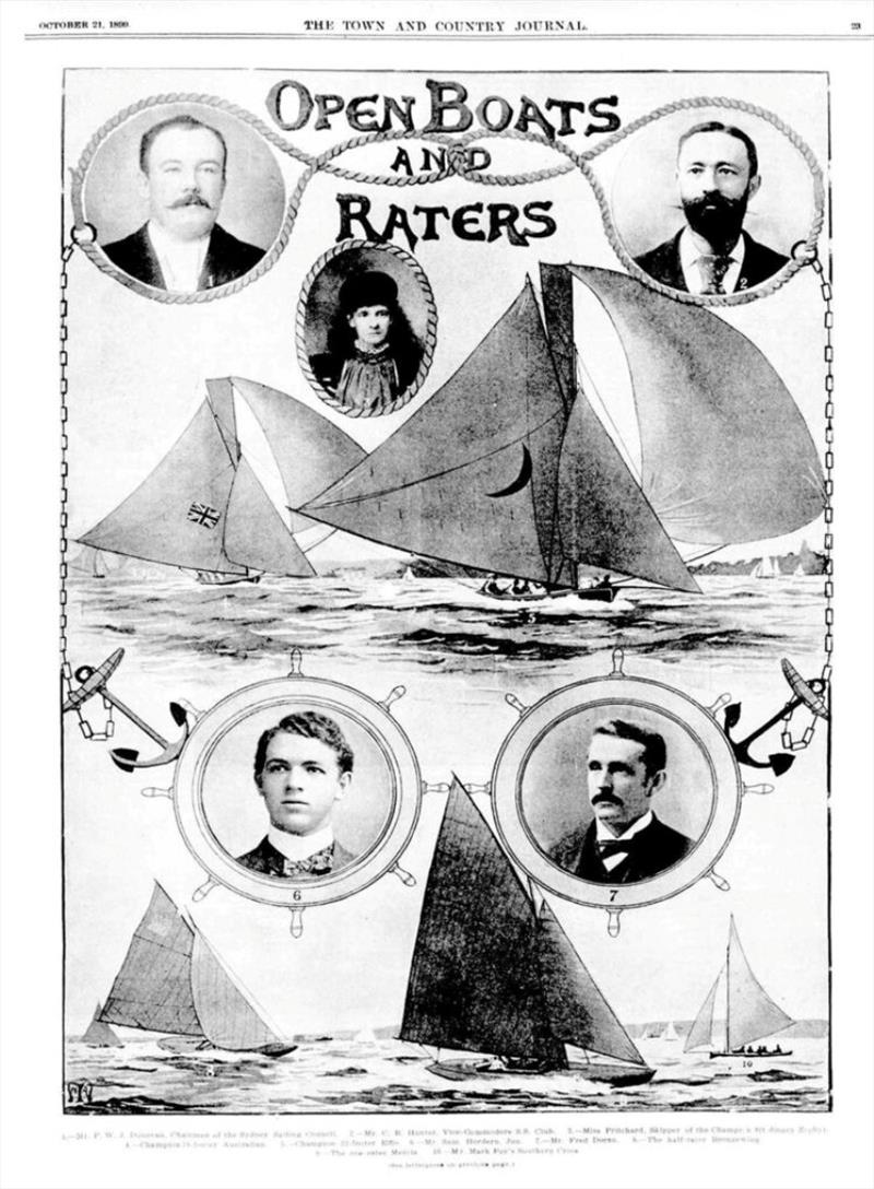 The Town and Country Journal of 21 October 1899 featured an image of Irene captioned “Miss Pritchard, skipper of the champion 8ft dingey [sic] Zephyr'. - photo © National Library of Australia