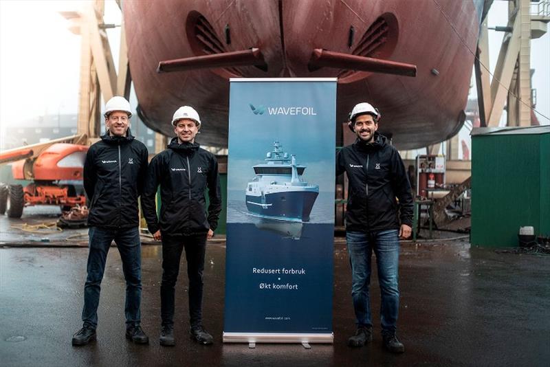 (L-R) Erik Bockmann CEO at Wavefoil, Erlend Vasteveit CTO at Wavefoil, and Audun Yrke CIO at Wavefoil - photo © ÉireComposites