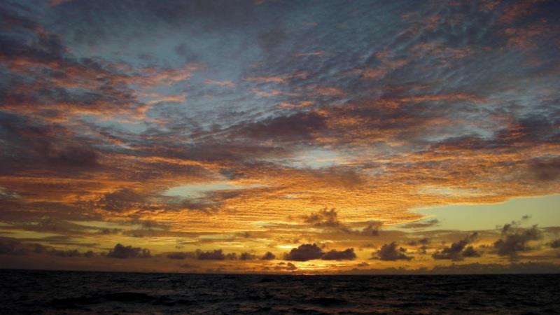 Sunset over the coast of Argentina photo copyright Global Solo Challenge taken at 