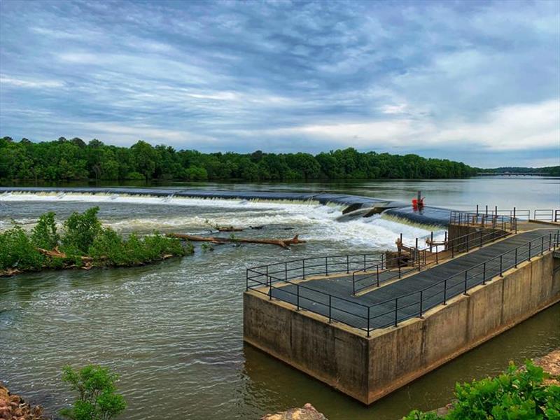 The Columbia Diversion Dam in the Broad River photo copyright City of Columbia taken at 
