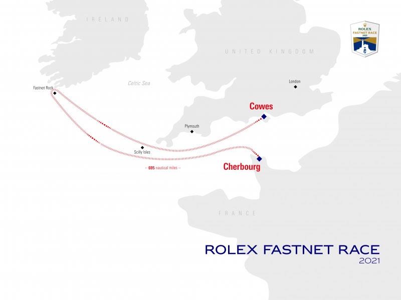 Rolex Fastnet Race map photo copyright Rolex Fastnet Race taken at Royal Ocean Racing Club