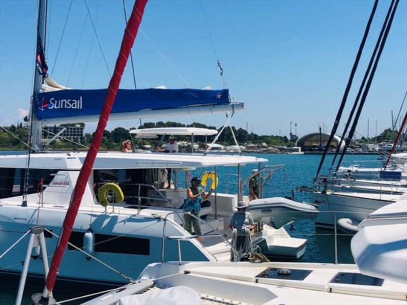 Med-mooring back at Gouvia Marina Corfu - photo © Offshore Sailing School