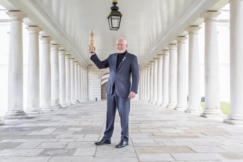 Peter Thomson and the Relay4Nature baton - photo © Cherie Bridges / The Ocean Race