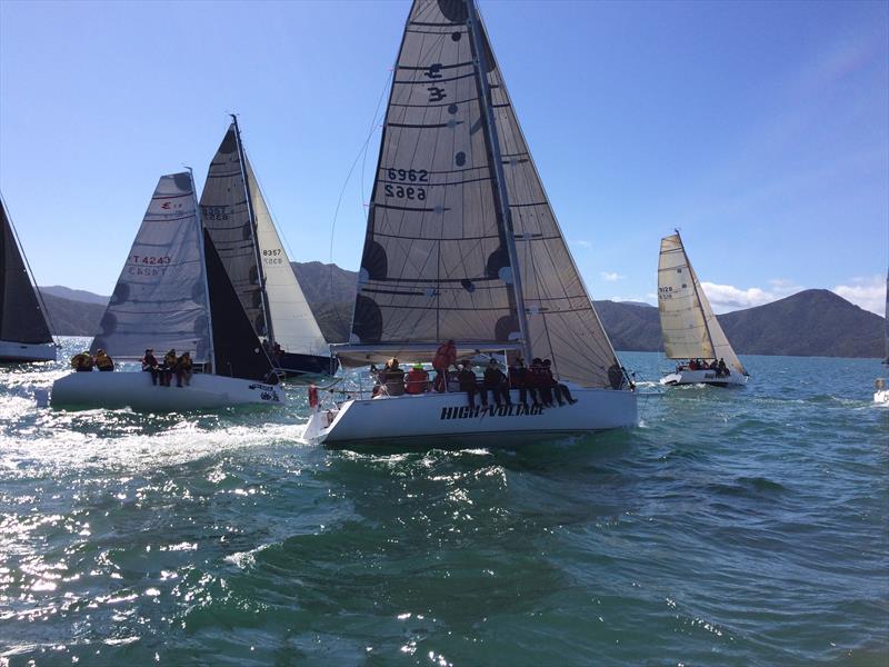 High voltage battling the start - photo © Karmyn Ingram - Waikawa Boating Club