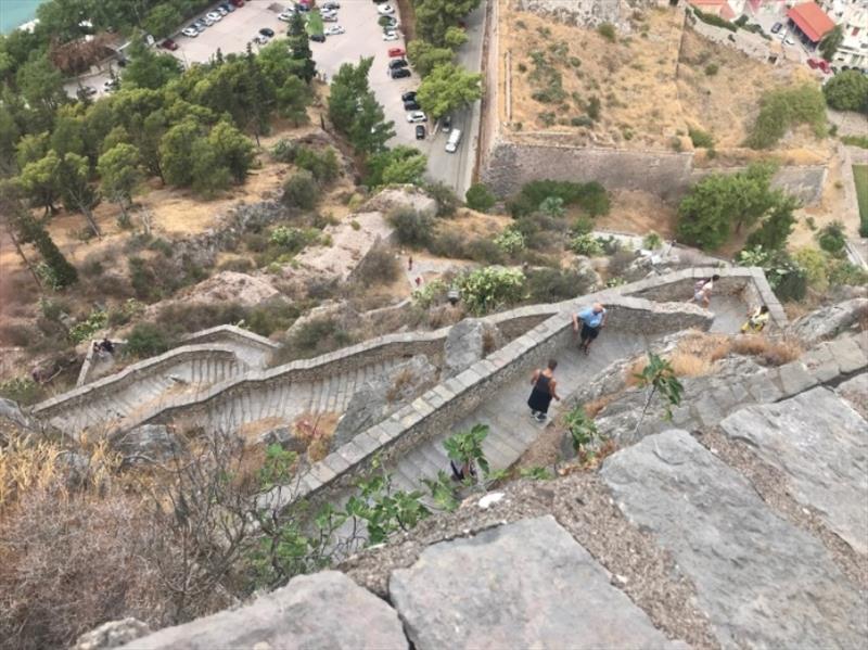 Looking down on some of the 999 steps leading up to the Fortress photo copyright Red Roo taken at 