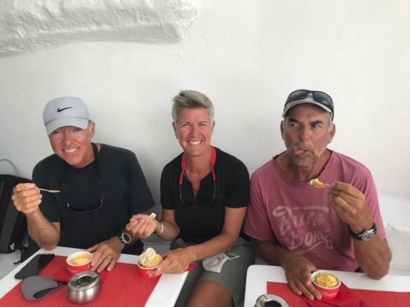 Jean, Yo and Phil enjoying the local ice-cream photo copyright Red Roo taken at 