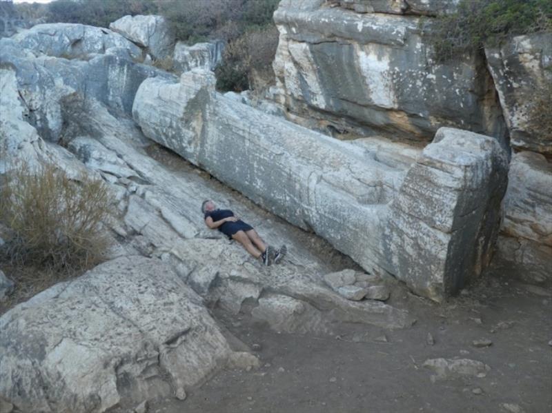 Yolene next to the unfinished marble statue photo copyright Red Roo taken at 