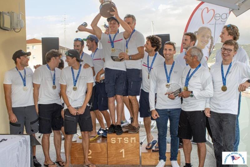 The overall podium of the Melges 24 European Sailing Series 2021 - 1. Melgina ITA793, 2. Arkanoe by Montura ITA809, 3. White Room GER677 - Trieste, Italy photo copyright Michele Rocco taken at 