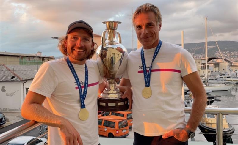 Paolo Brescia and Simon Sivitz of Melgina ITA793 with the perpetual trophy of the Melges 24 European Sailing Series 2021 - Trieste, Italy photo copyright IM24CA taken at 