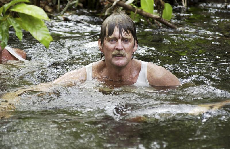 Peter Blake bathing in cool waters of the Rio Arua - from the Garden of Evil - about to be released throughout New Zealand. - photo © Franck Socha