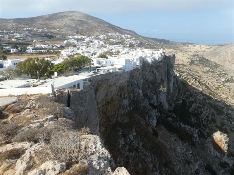Folegandros the village on the side of a cliff photo copyright SV Red Roo taken at 