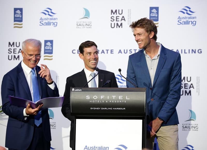 2019 Australian Sailing Awards Dinner at the Soffitel , Darling Harbour - Gordon Bray, Mat Belcher and Will Ryan photo copyright Gregg Porteous taken at Australian Sailing