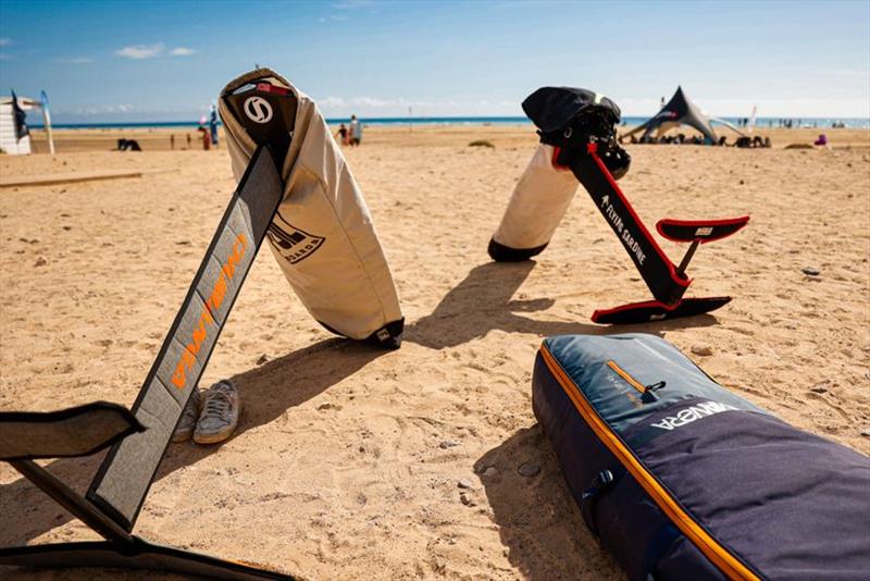 Weapons at the ready - 2021 KiteFoil World Series Fuerteventura day 1 - photo © IKA Media / Sailing Energy