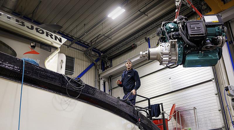 Volvo Penta installing the hybrid propulsion system photo copyright Emelie Asplund taken at 