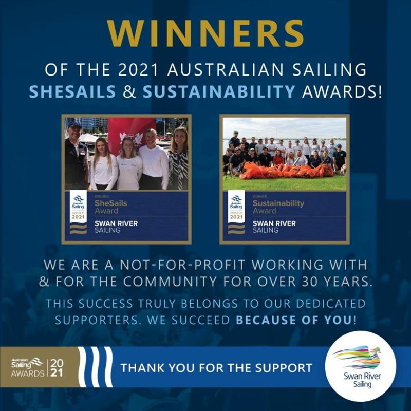 2021 Australian Sailing National Awards winners photo copyright Swan River Sailing taken at 