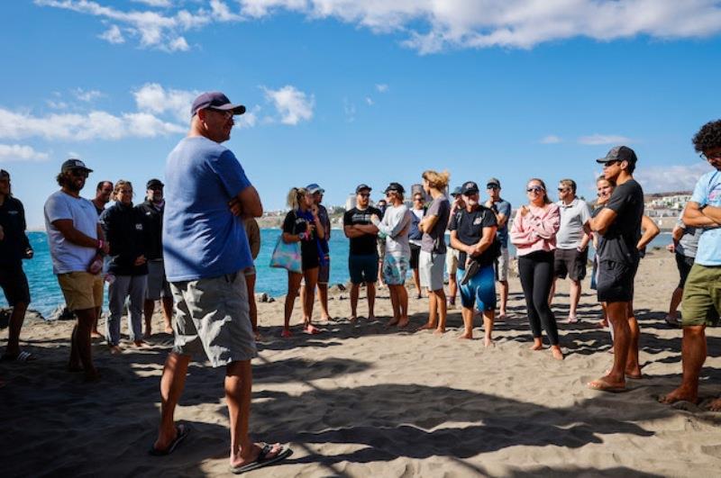 The competitors' briefing, hoping for better news on Saturday - 2021 KiteFoil World Series Gran Canaria, Day 3 - photo © IKA Media / Sailing Energy