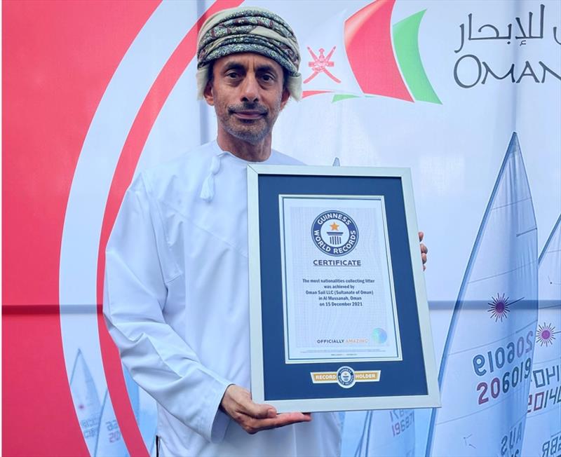 Oman Sail CEO, Dr KHamis Al Jabri reciveing the Guinness World Records™ certificate - photo © Oman Sail