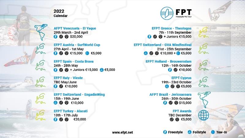 2022 provisional Freestyle Pro Tour Calendar - photo © EFPT