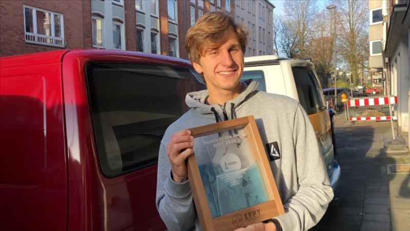 Lucas Nebelung right after receiving the news that he became Rookie of the Year - photo © EFPT