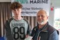 Daniel O'Connor (ILCA 4) [1st Overall (Series 1 & 2)] with sponsor Ian O'Meara - Viking Marine Frostbite Series prize-giving at Dun Laoghaire © Frank Miller