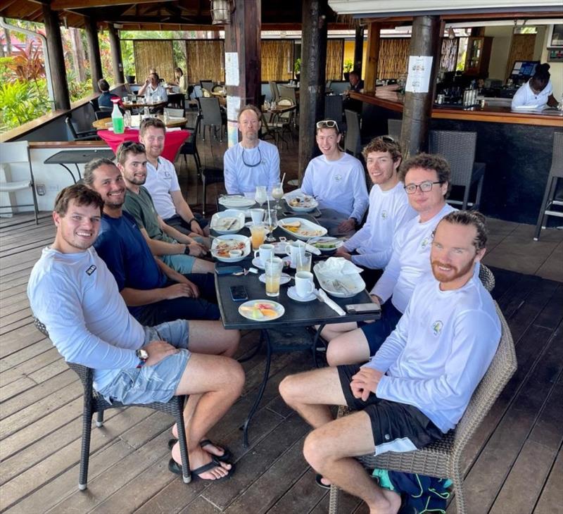 Team Phosphorus II enjoyed a well-deserved big breakfast in the Victory Bar & Restaurant at Camper & Nicholsons Port Louis Marina photo copyright Louay Habib taken at Royal Ocean Racing Club