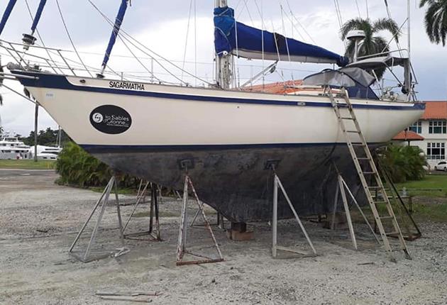 Work in progress on Sagarmatha photo copyright Guy Waites taken at Scarborough Yacht Club