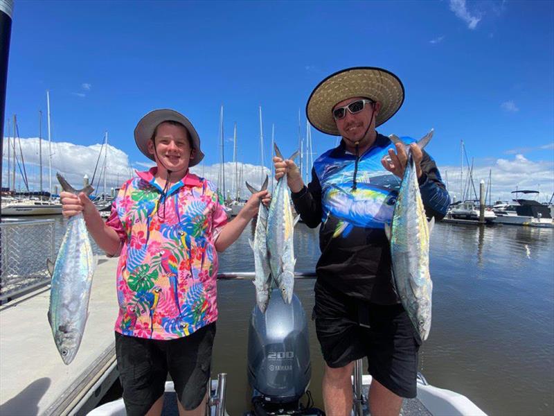 There's been plenty of school mackerel around lately along with some solid broad barred mackerel photo copyright Fisho's Tackle World taken at 