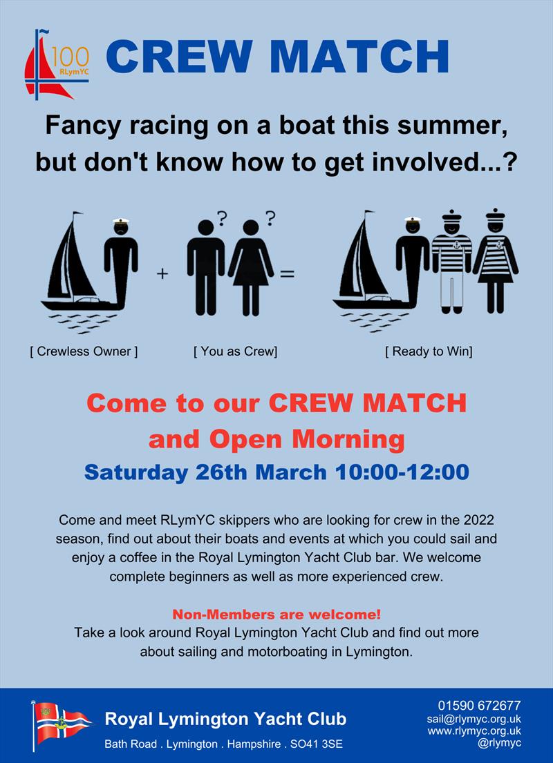 RLymYC Crew Match photo copyright RLymYC taken at Royal Lymington Yacht Club