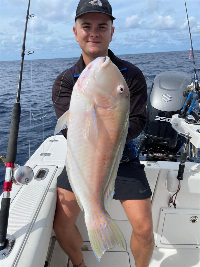 Jamie with a nice tuskie photo copyright Fisho's Tackle World taken at 