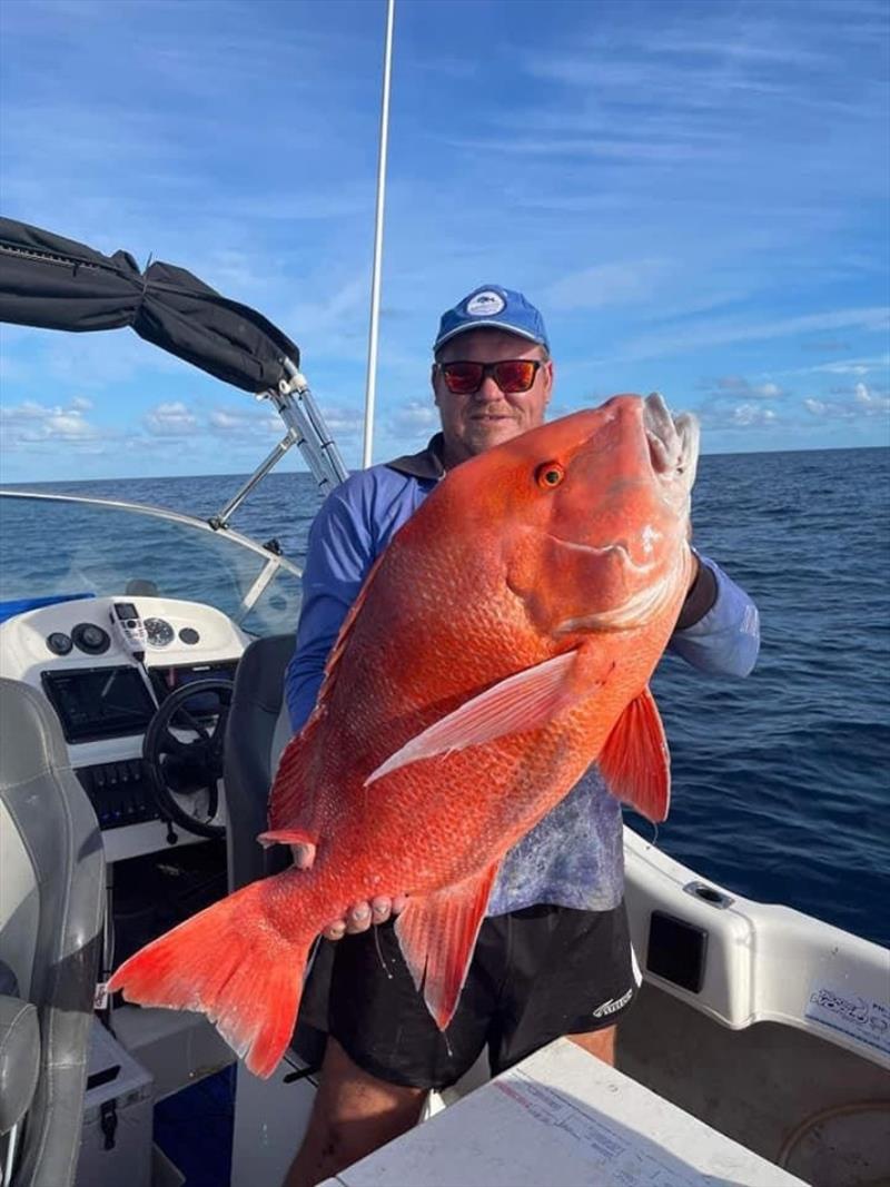 Rob with a solid red emperor photo copyright Fisho's Tackle World taken at 