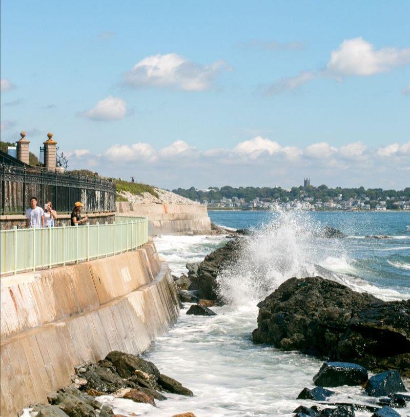 Cliff Walk, a coveted attraction and public-access walk, this 3.5-mile path along the beautiful Atlantic Ocean also offers a sneak peek of manicured mansions grounds. - photo © Discover Newport