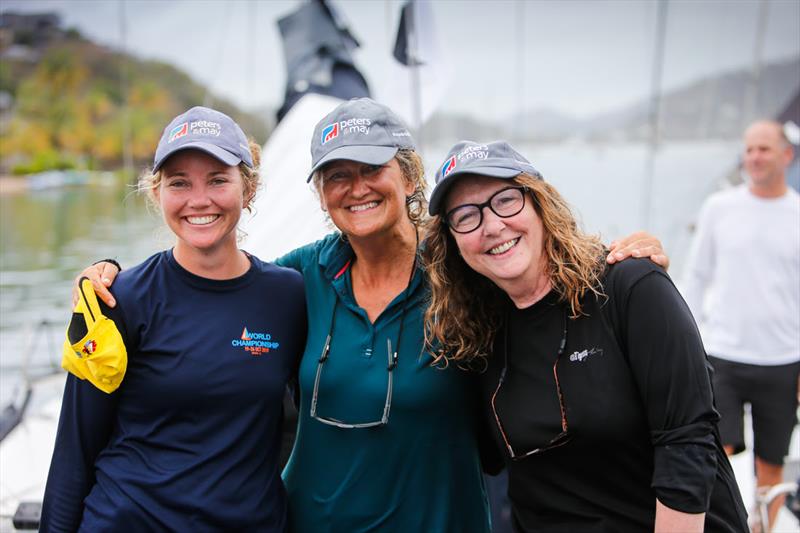 Peters & May Round Antigua Race 2022: Happy crews wearing their Peters & May caps photo copyright Paul Wyeth / www.pwpictures.com taken at Antigua Yacht Club