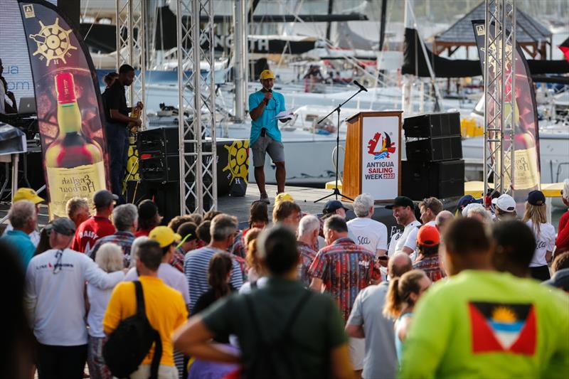 Prize giving on Antigua Sailing Week English Harbour Rum Race Day 1 photo copyright Paul Wyeth / www.pwpictures.com taken at Antigua Yacht Club