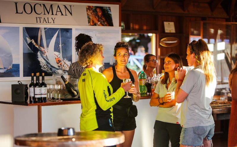 Enjoying the Locman Lounge after racing on Locman Italy Women's Race Day at Antigua Sailing Week - photo © Paul Wyeth / www.pwpictures.com