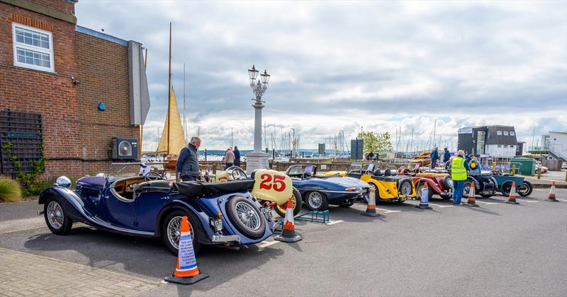 Seven of the vintage cars on display at RLymYC's Centenary Vintage and Classic Exhibition - photo © Paul French