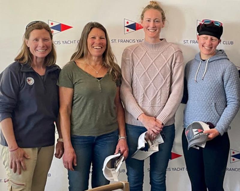 Second place team skippered by Nicole Breault. From left to right: Nicole Breault, Karen Loutzenheiser, Maggie Bacon, and Molly Carapiet. - photo © Chris Ray / www.crayivp.com