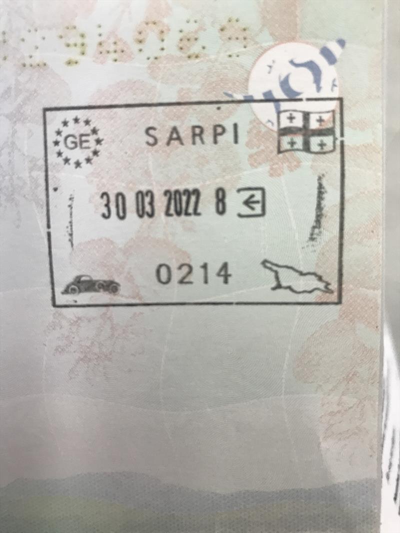 Passport stamp and border into Georgia photo copyright SV Red Roo taken at 