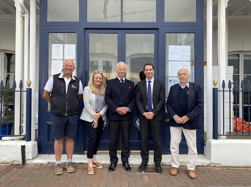 John Thorn (Sailing Manager, Royal London Yacht Club), Sabina MR (PST l PR), Martin Thomas (Commodore, Royal London Yacht Club), Julien Mauriat (CEO of the Pro Sailing Tour), Rodney Barton (Trustee of the RLYC), photo copyright  Lloyd Images / Pro Sailing Tour taken at 