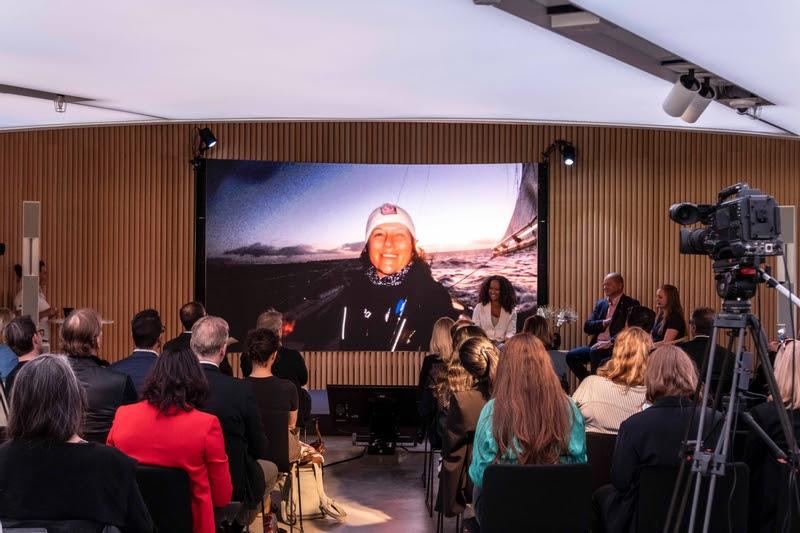 Record-breaking sailor Lisa Blair addressing The Ocean Summit Stockholm - photo © Cherie Bridges / The Ocean Race