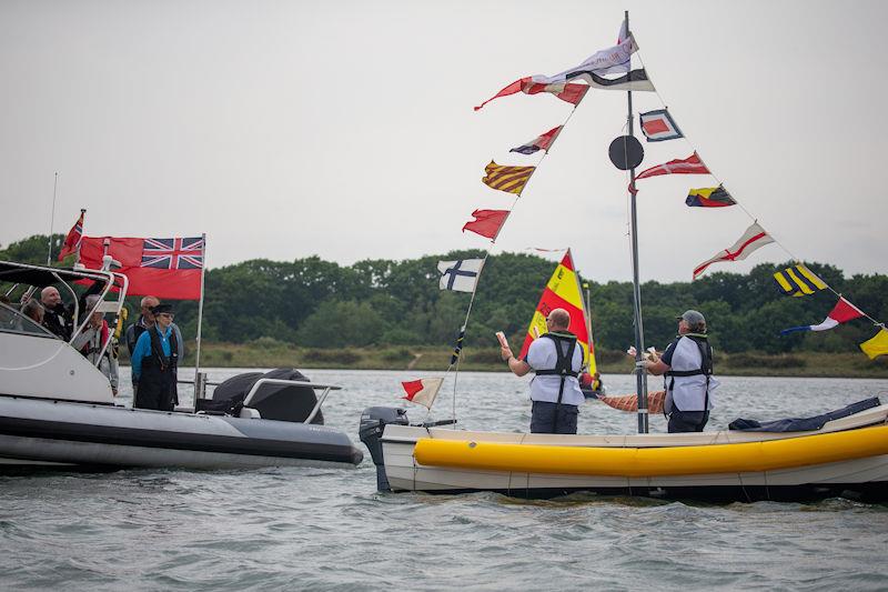 The RLymYC Boatmen offer ice lollies to HRH The Princess Royal whilst she watched young sailors in Lymington River Scows - photo © Sportography