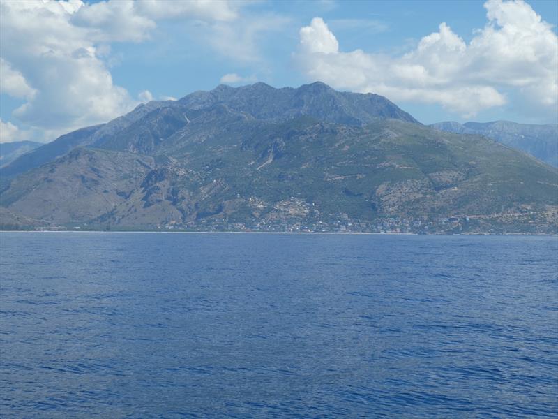 The beautiful mountains along the Albanian Coast photo copyright SV Red Roo taken at 