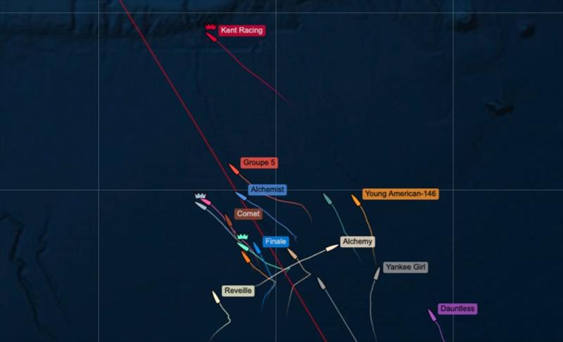 As of mid-day Wednesday, the Class 40 Kent Racing has a big lead, and Alchemist is in fifth place on elapsed time photo copyright Bermuda Race taken at Royal Bermuda Yacht Club